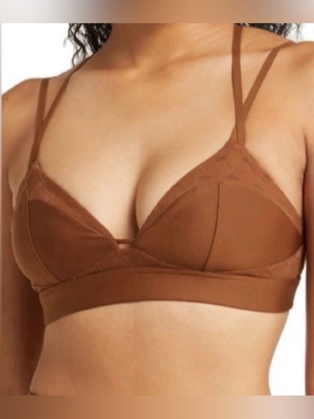 ALO YOGA Celeste Airlift Mesh Sports Bra Cinnamon Brown Size XS NWOT
